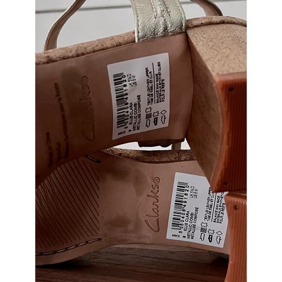 Clarks Womens Ellis Clara Leather Open Toe Slingback Sandals Size 8 - Picture 3 of 15